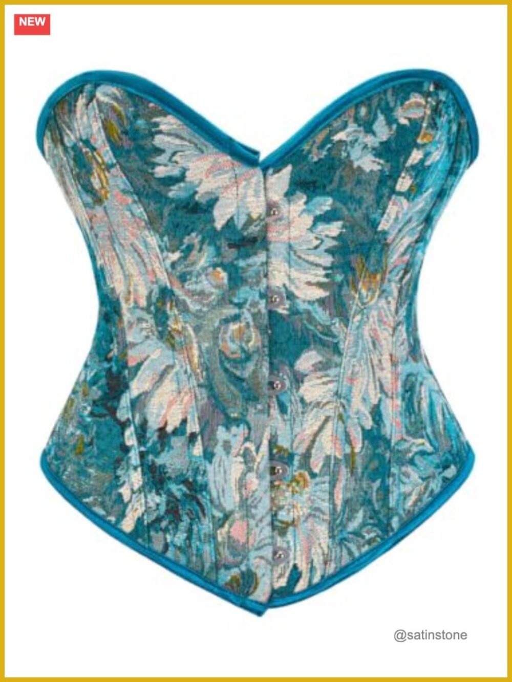 Vintage Renaissance Corset Top Floral Bustier Lace Up